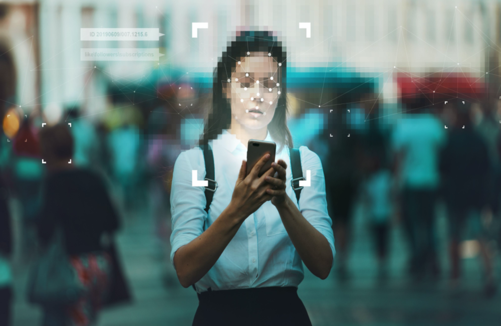 Image of woman with face obscured to represent the digital trend of increased privacy