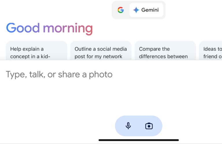 Screenshot of Google's Gemini AI assistant